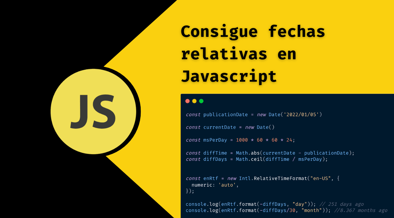 Consigue fechas relativas en Javascript